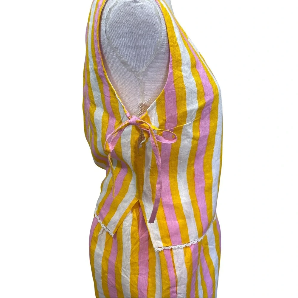 Women’s Pink and Yellow Striped Two-Piece Set - Picture 2 of 11